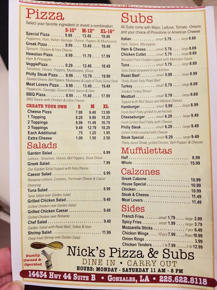 Nick's Pizza & Subs Menu image 4